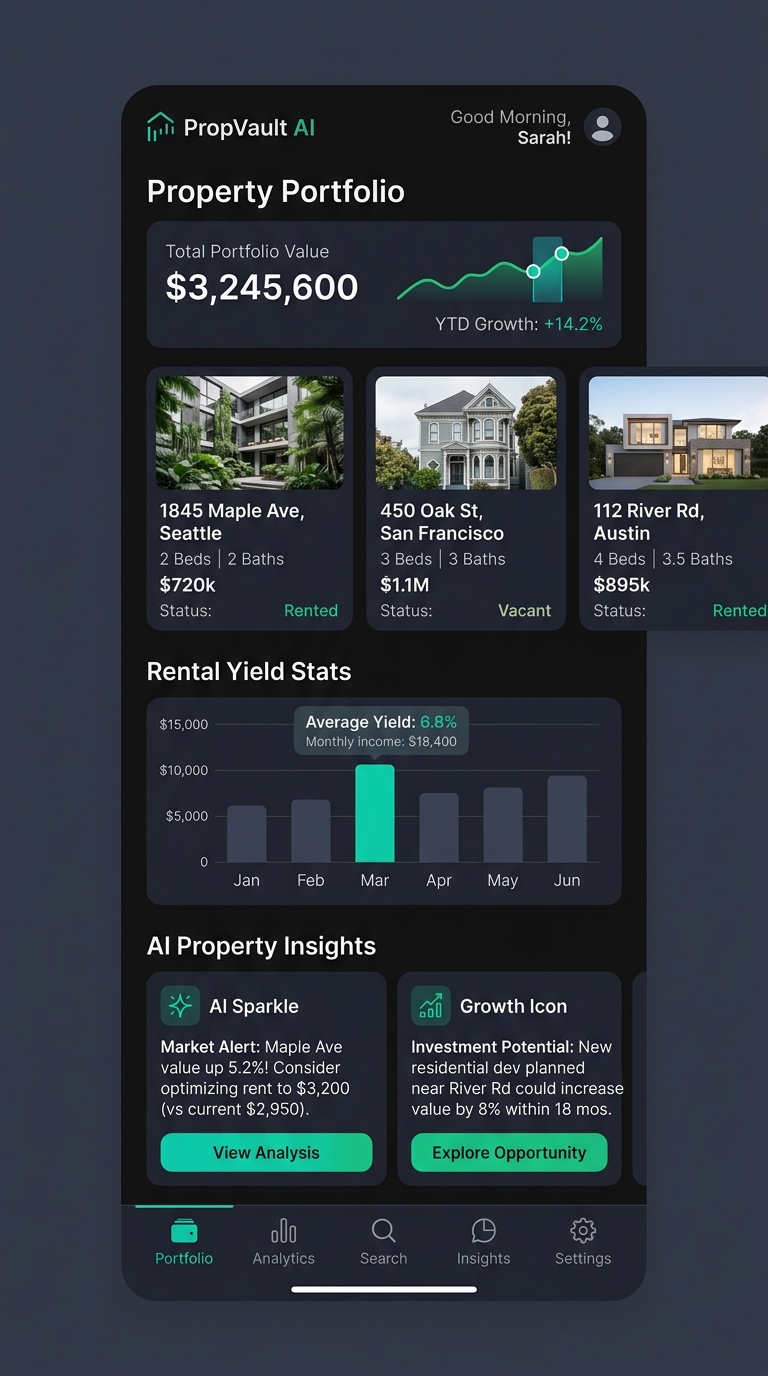 PropVault AI Web Application Interface