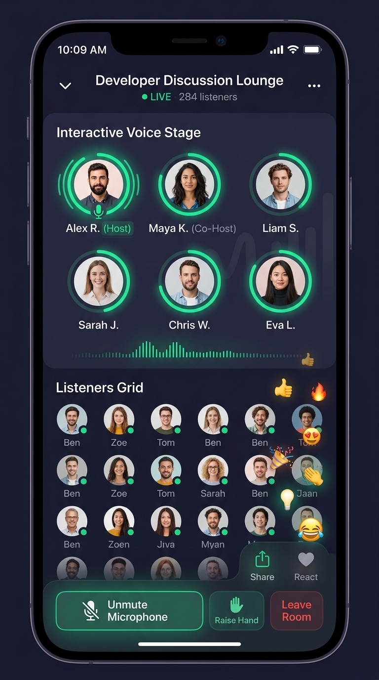 Real-Time Voice Room Interface